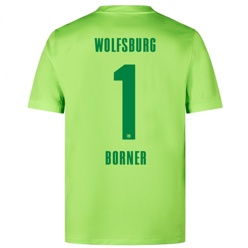 Danxen Bambino Maglia Benedikt Börner #1 Verde Fluorescente Kit Gara Home 2024/25 Maglietta