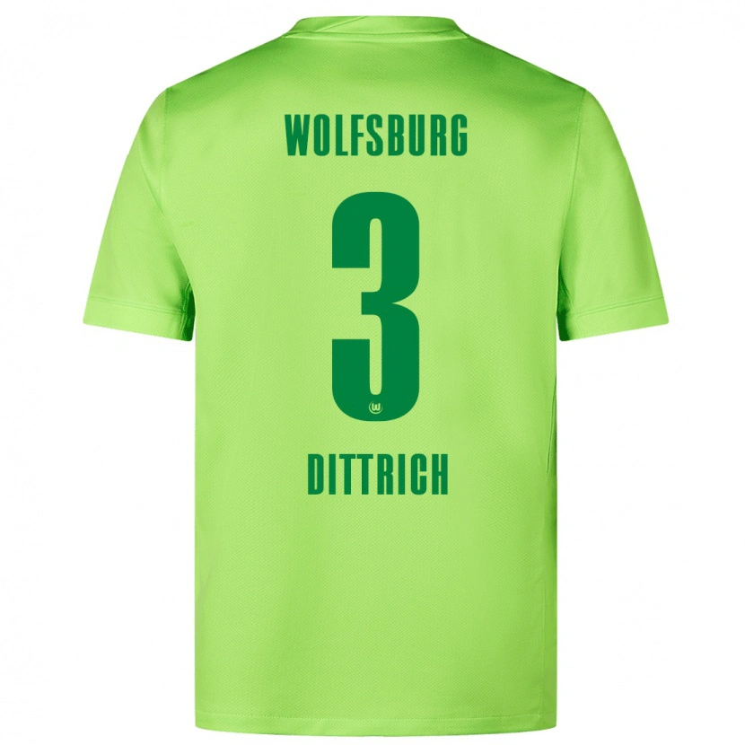 Danxen Bambino Maglia Elia Dittrich #3 Verde Fluorescente Kit Gara Home 2024/25 Maglietta
