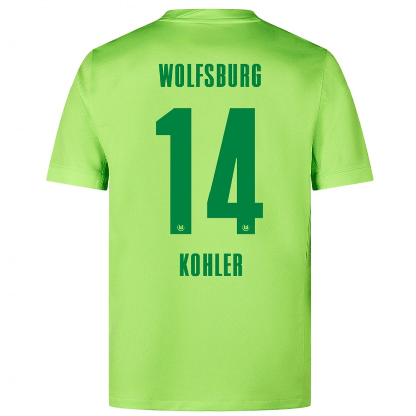 Danxen Bambino Maglia Leonard Köhler #14 Verde Fluorescente Kit Gara Home 2024/25 Maglietta