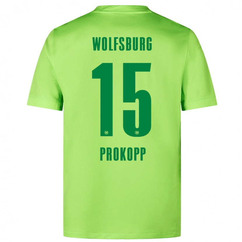 Danxen Bambino Maglia Oskar Prokopp #15 Verde Fluorescente Kit Gara Home 2024/25 Maglietta