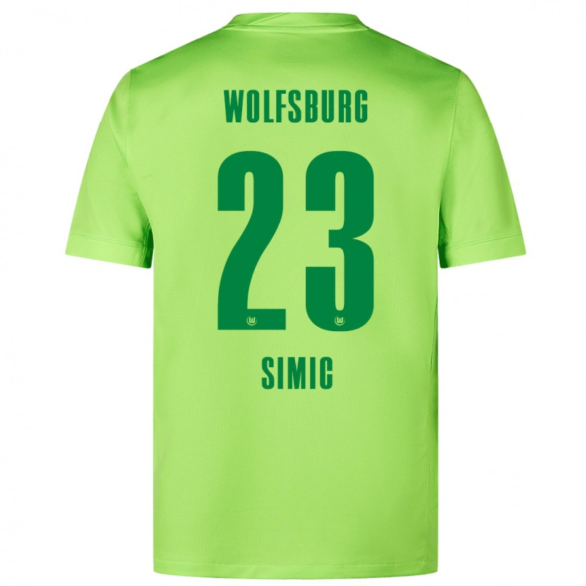 Danxen Bambino Maglia Karlo Simic #23 Verde Fluorescente Kit Gara Home 2024/25 Maglietta