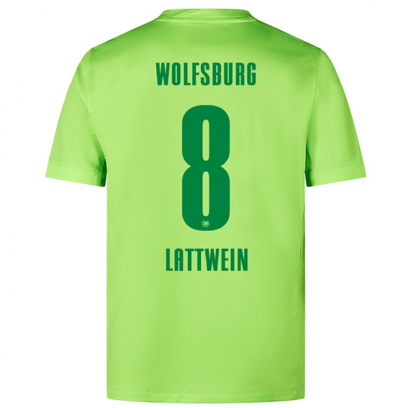 Danxen Bambino Maglia Lena Lattwein #8 Verde Fluorescente Kit Gara Home 2024/25 Maglietta