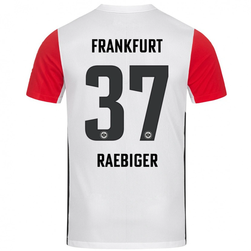 Danxen Bambino Maglia Sidney Raebiger #37 Bianco Rosso Kit Gara Home 2024/25 Maglietta