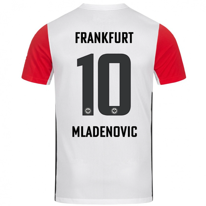 Danxen Bambino Maglia Marko Mladenovic #10 Bianco Rosso Kit Gara Home 2024/25 Maglietta