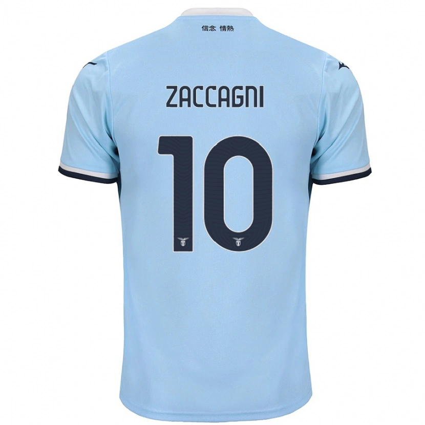 Danxen Bambino Maglia Mattia Zaccagni #10 Blu Kit Gara Home 2024/25 Maglietta