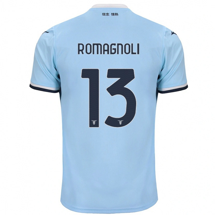 Danxen Bambino Maglia Alessio Romagnoli #13 Blu Kit Gara Home 2024/25 Maglietta