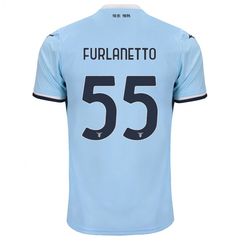 Danxen Bambino Maglia Alessio Furlanetto #55 Blu Kit Gara Home 2024/25 Maglietta