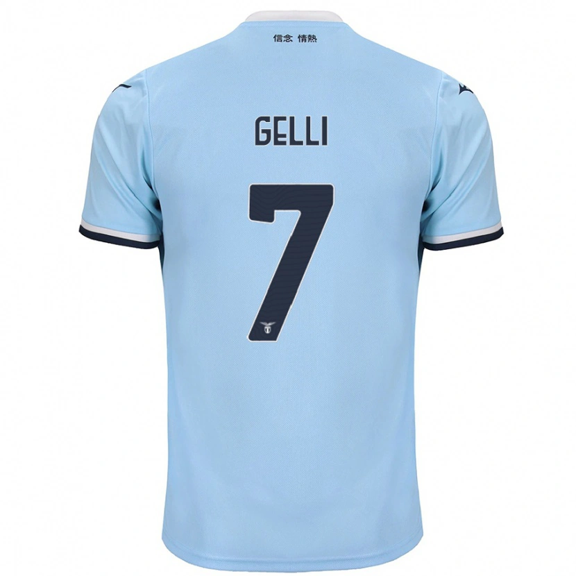 Danxen Bambino Maglia Valerio Gelli #7 Blu Kit Gara Home 2024/25 Maglietta