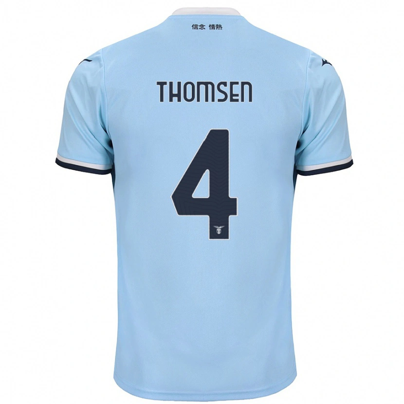 Danxen Bambino Maglia Maria Møller Thomsen #4 Blu Kit Gara Home 2024/25 Maglietta
