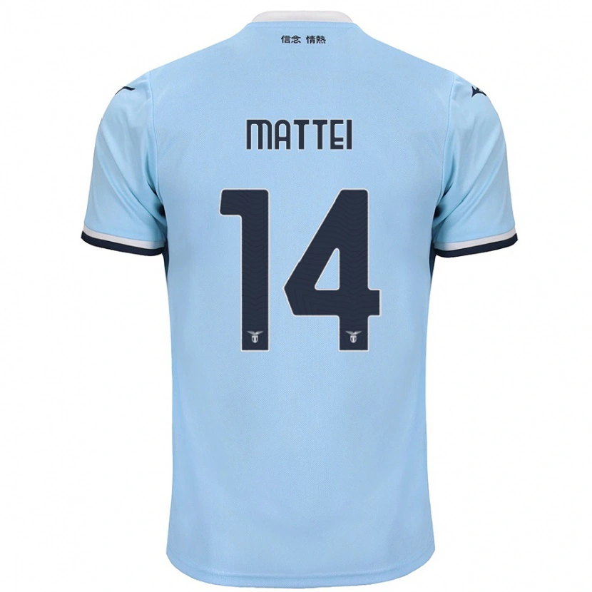 Danxen Bambino Maglia Sarah Mattei #14 Blu Kit Gara Home 2024/25 Maglietta