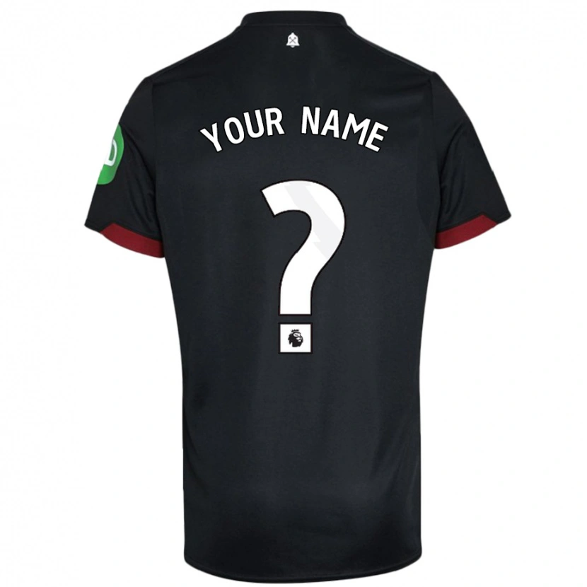 Danxen Bambino Maglia Il Tuo Nome #0 Nero Bianco Kit Gara Away 2024/25 Maglietta