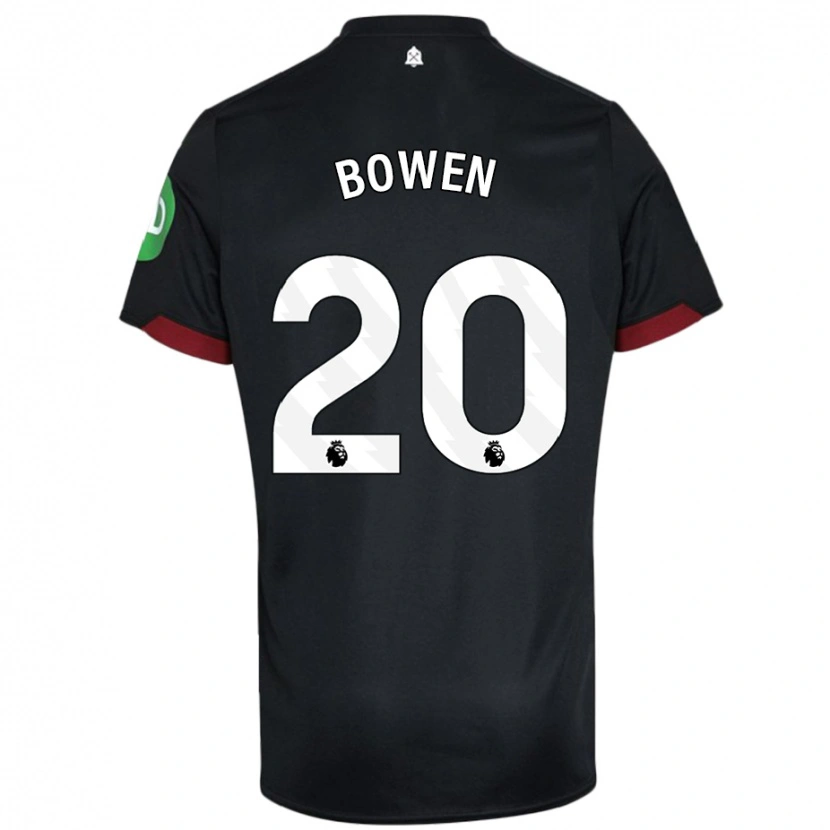 Danxen Bambino Maglia Jarrod Bowen #20 Nero Bianco Kit Gara Away 2024/25 Maglietta