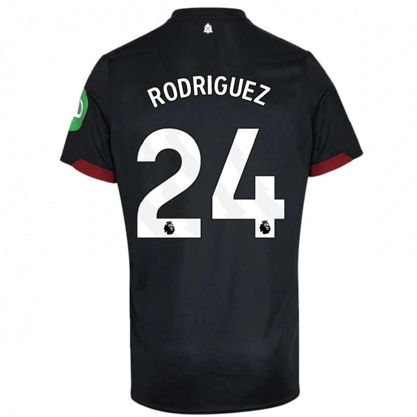 Danxen Bambino Maglia Guido Rodríguez #24 Nero Bianco Kit Gara Away 2024/25 Maglietta
