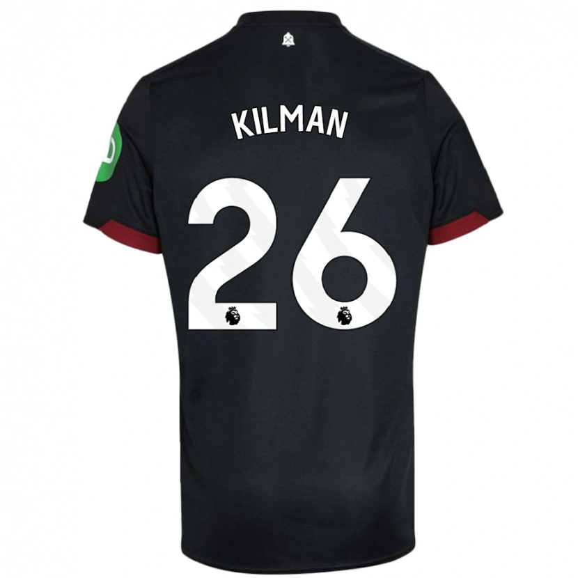 Danxen Bambino Maglia Max Kilman #26 Nero Bianco Kit Gara Away 2024/25 Maglietta