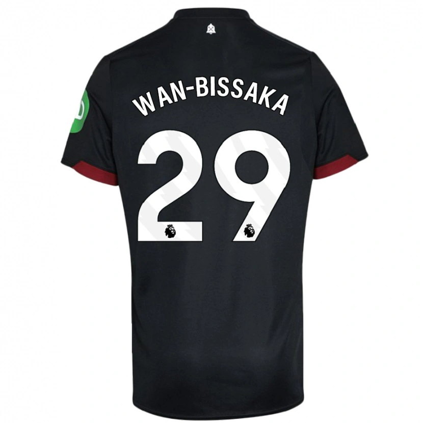 Danxen Bambino Maglia Aaron Wan-Bissaka #29 Nero Bianco Kit Gara Away 2024/25 Maglietta