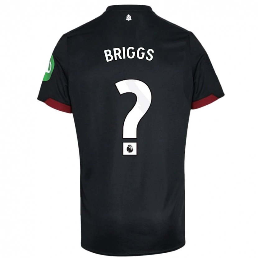 Danxen Bambino Maglia Josh Briggs #0 Nero Bianco Kit Gara Away 2024/25 Maglietta