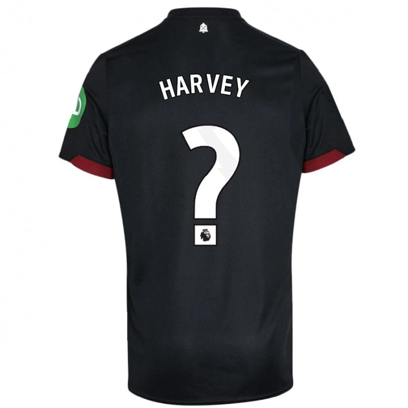 Danxen Bambino Maglia Ros Harvey #0 Nero Bianco Kit Gara Away 2024/25 Maglietta