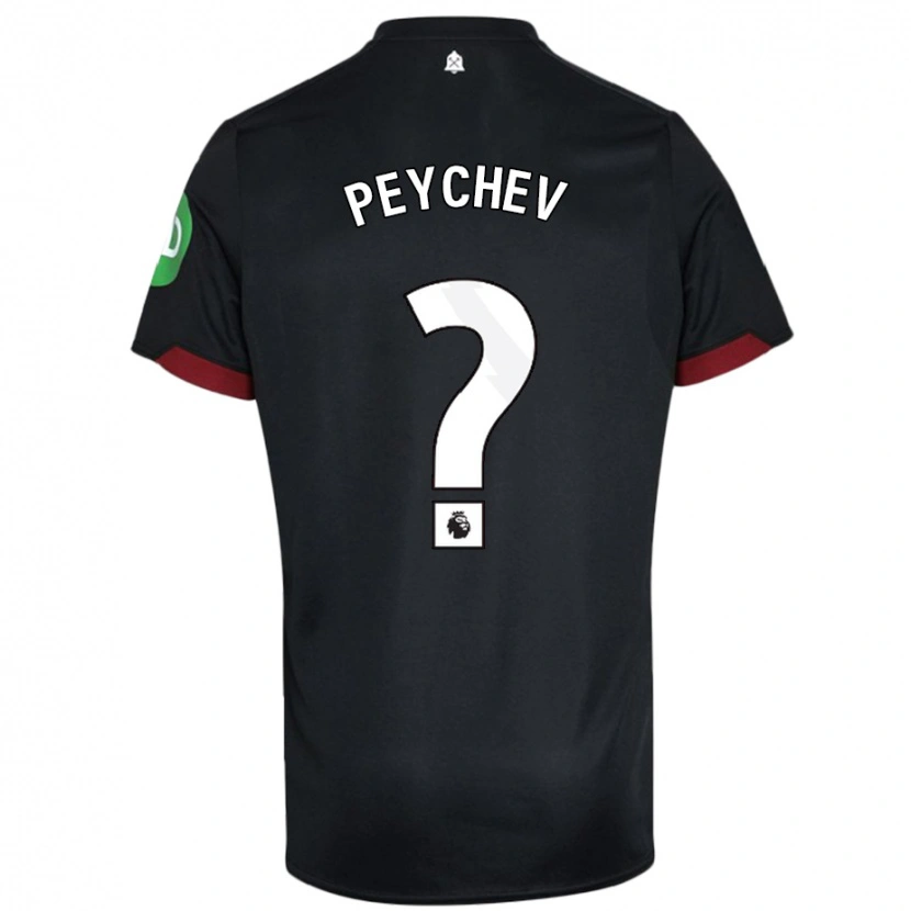 Danxen Bambino Maglia Martin Peychev #0 Nero Bianco Kit Gara Away 2024/25 Maglietta