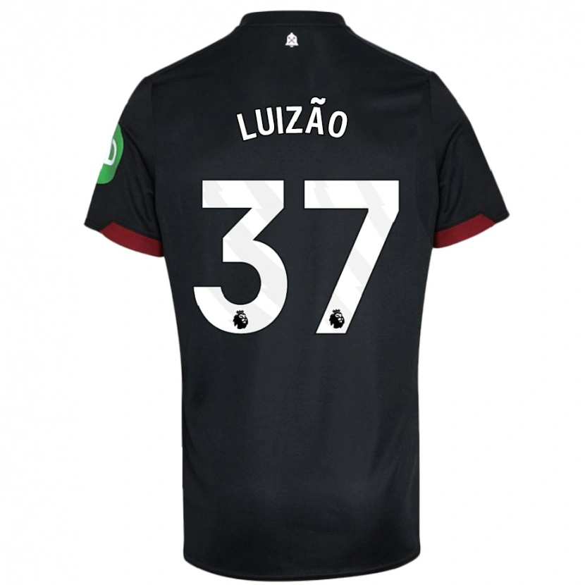 Danxen Bambino Maglia Luizão #37 Nero Bianco Kit Gara Away 2024/25 Maglietta