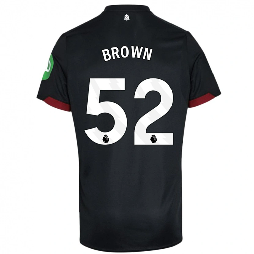Danxen Bambino Maglia Luis Brown #52 Nero Bianco Kit Gara Away 2024/25 Maglietta