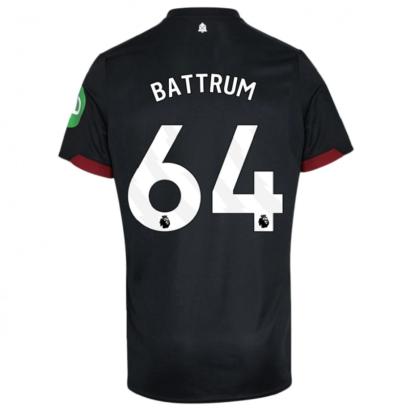 Danxen Bambino Maglia Ryan Battrum #64 Nero Bianco Kit Gara Away 2024/25 Maglietta