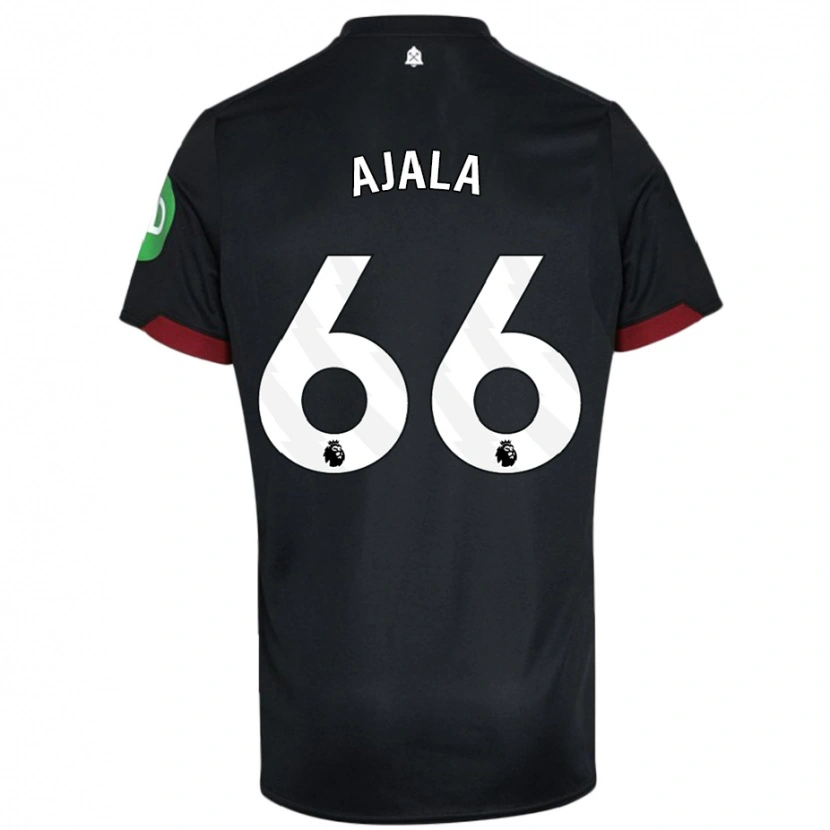 Danxen Bambino Maglia Joshua Ajala #66 Nero Bianco Kit Gara Away 2024/25 Maglietta