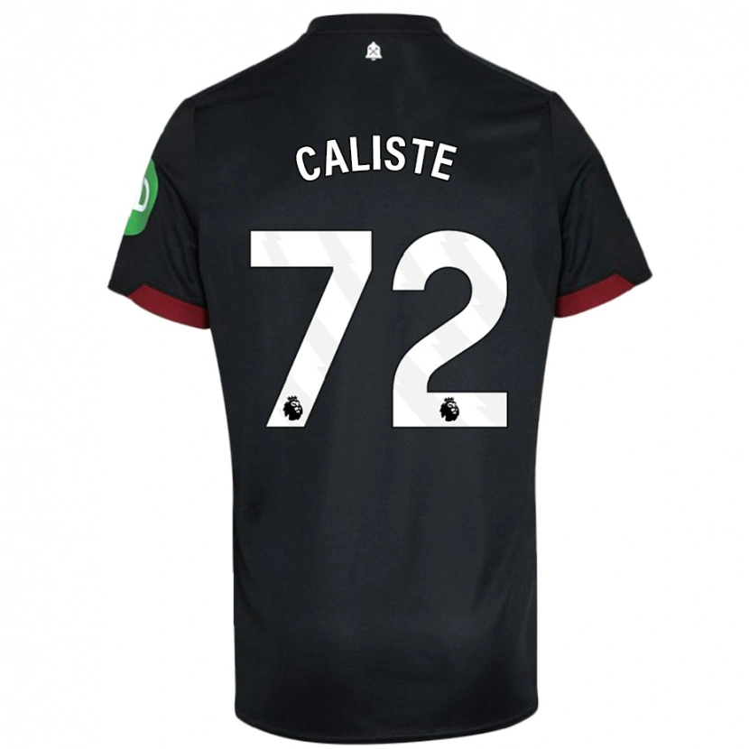 Danxen Bambino Maglia Gabriel Caliste #72 Nero Bianco Kit Gara Away 2024/25 Maglietta