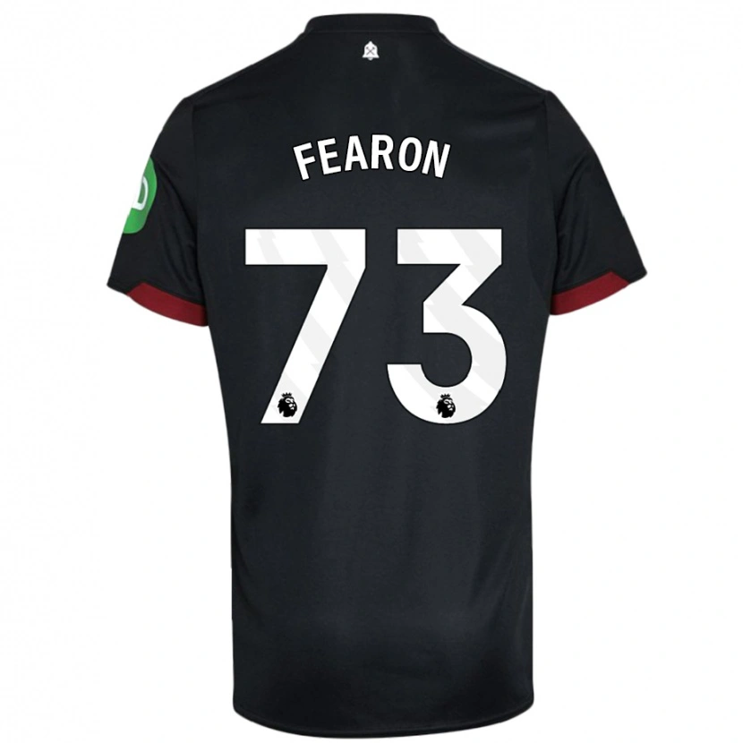 Danxen Bambino Maglia Preston Fearon #73 Nero Bianco Kit Gara Away 2024/25 Maglietta