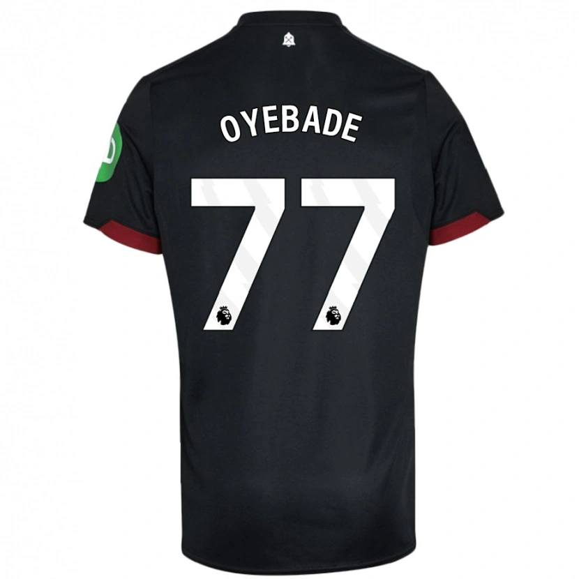 Danxen Bambino Maglia Rayan Oyebade #77 Nero Bianco Kit Gara Away 2024/25 Maglietta