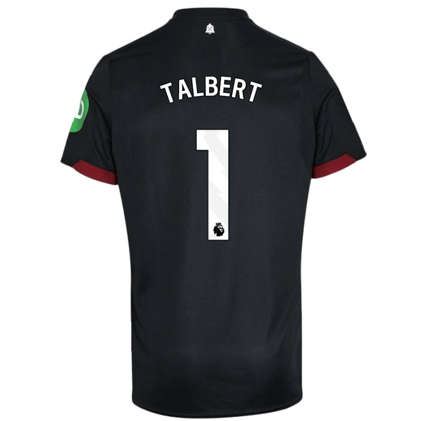 Danxen Bambino Maglia Katelin Talbert #1 Nero Bianco Kit Gara Away 2024/25 Maglietta