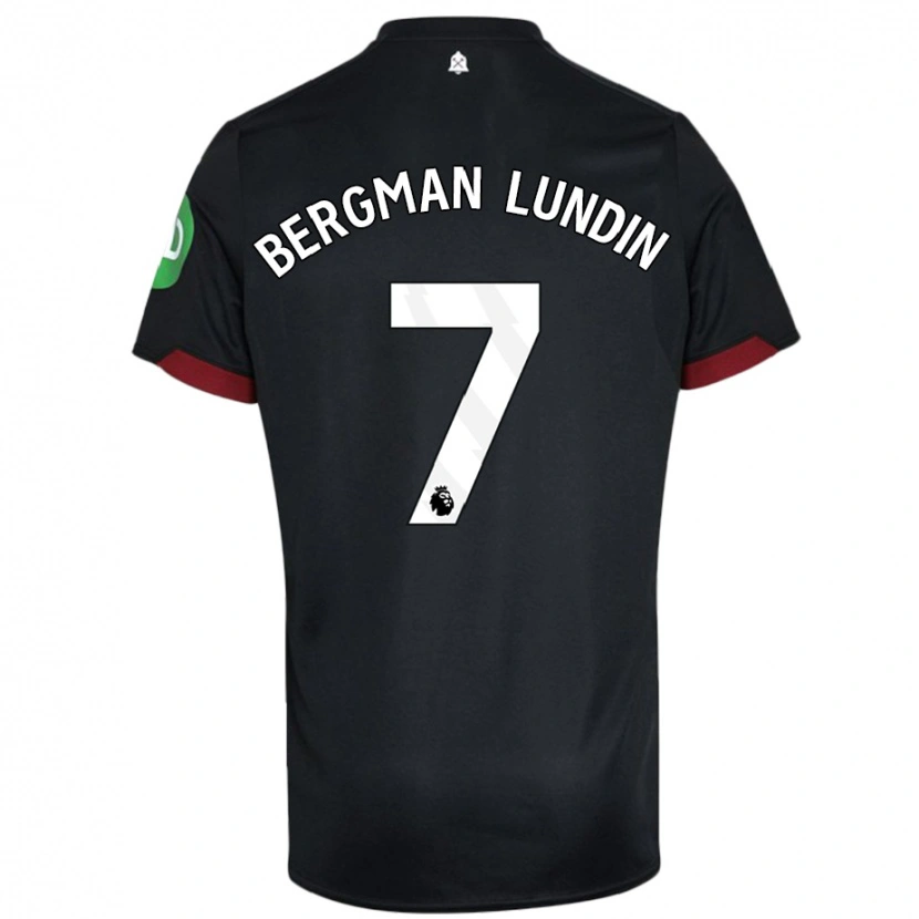 Danxen Bambino Maglia Marika Bergman-Lundin #7 Nero Bianco Kit Gara Away 2024/25 Maglietta
