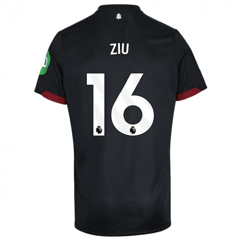 Danxen Bambino Maglia Jessica Ziu #16 Nero Bianco Kit Gara Away 2024/25 Maglietta