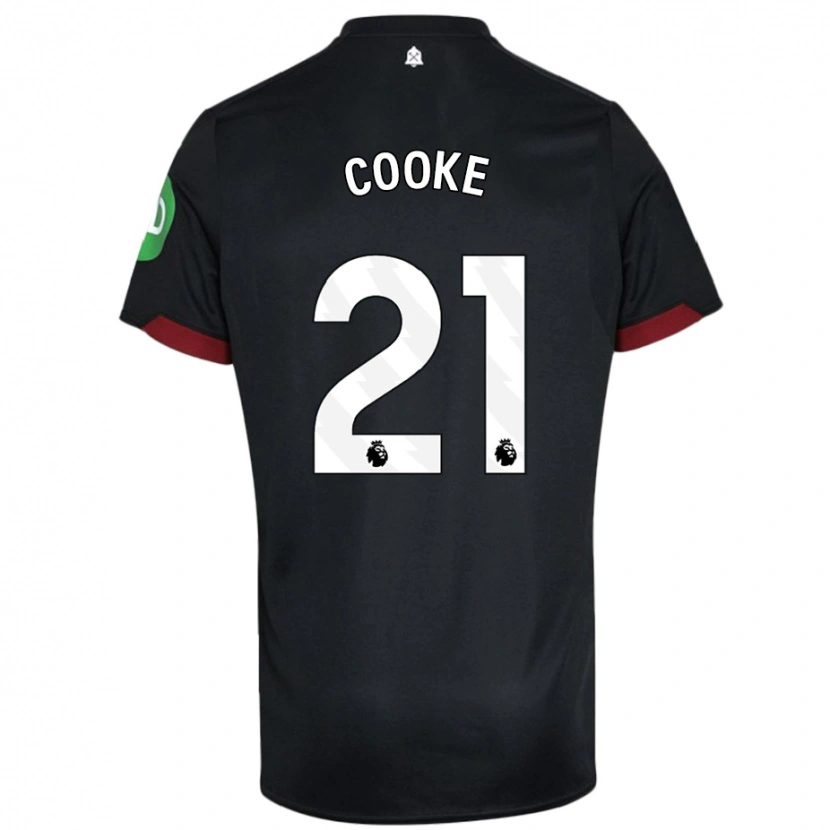 Danxen Bambino Maglia Shannon Cooke #21 Nero Bianco Kit Gara Away 2024/25 Maglietta