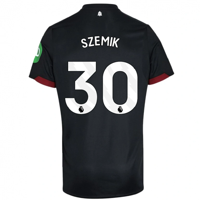 Danxen Bambino Maglia Kinga Szemik #30 Nero Bianco Kit Gara Away 2024/25 Maglietta