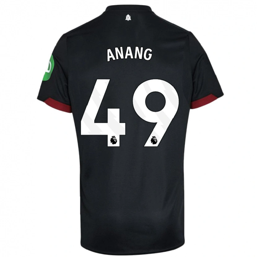 Danxen Bambino Maglia Joseph Anang #49 Nero Bianco Kit Gara Away 2024/25 Maglietta