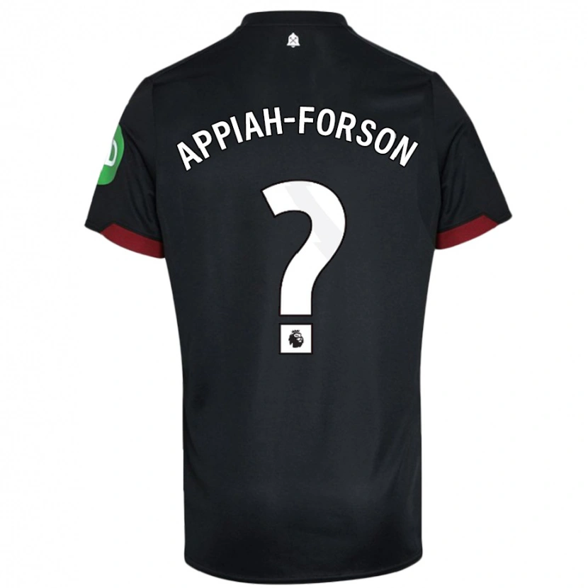 Danxen Bambino Maglia Keenan Appiah-Forson #0 Nero Bianco Kit Gara Away 2024/25 Maglietta
