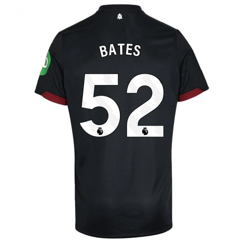 Danxen Bambino Maglia Billy Bates #52 Nero Bianco Kit Gara Away 2024/25 Maglietta