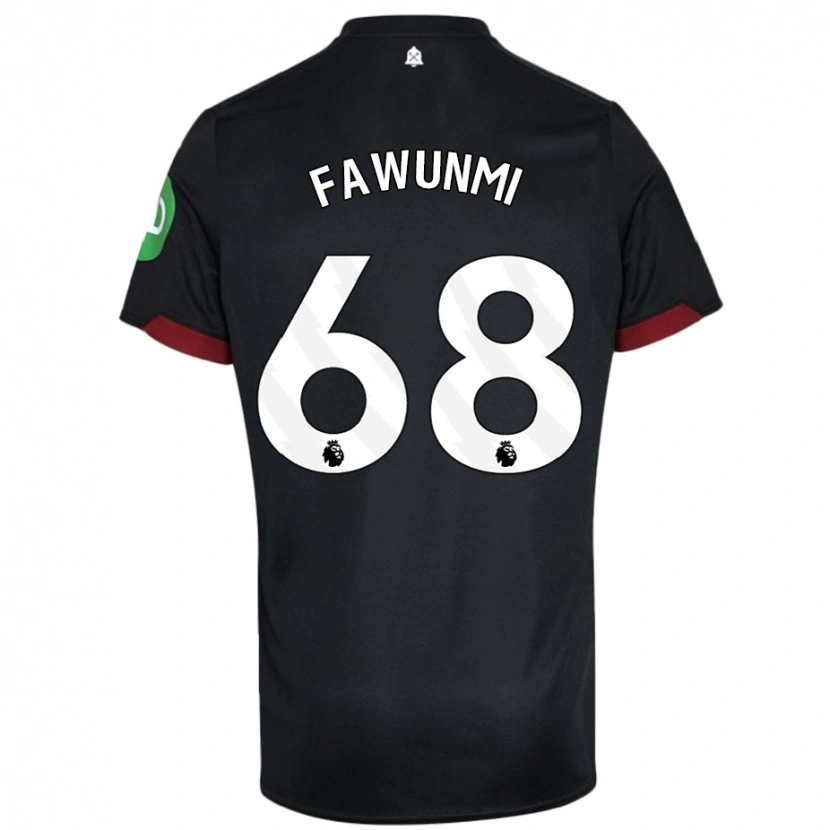 Danxen Bambino Maglia Favour Fawunmi #68 Nero Bianco Kit Gara Away 2024/25 Maglietta