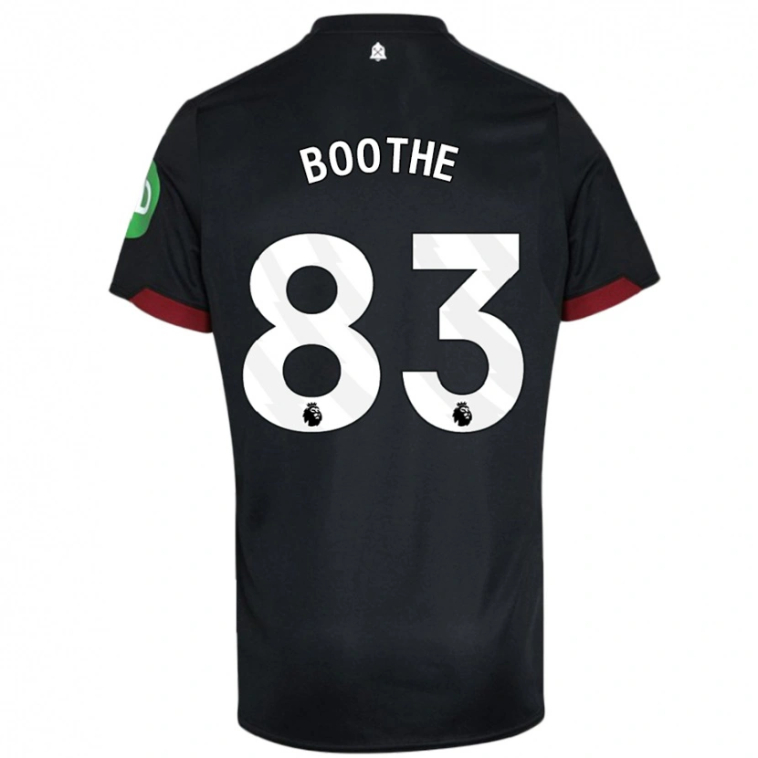 Danxen Bambino Maglia Sebastian Boothe #83 Nero Bianco Kit Gara Away 2024/25 Maglietta