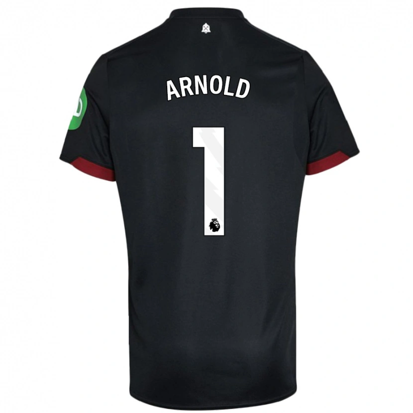 Danxen Bambino Maglia Mackenzie Arnold #1 Nero Bianco Kit Gara Away 2024/25 Maglietta