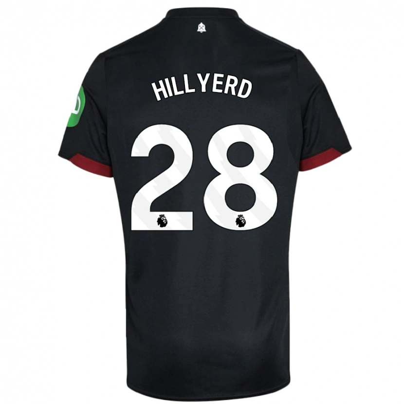 Danxen Bambino Maglia Sophie Hillyerd #28 Nero Bianco Kit Gara Away 2024/25 Maglietta