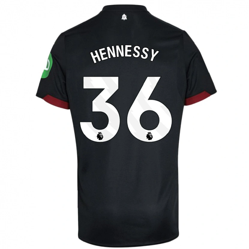 Danxen Bambino Maglia Alexandra Hennessy #36 Nero Bianco Kit Gara Away 2024/25 Maglietta