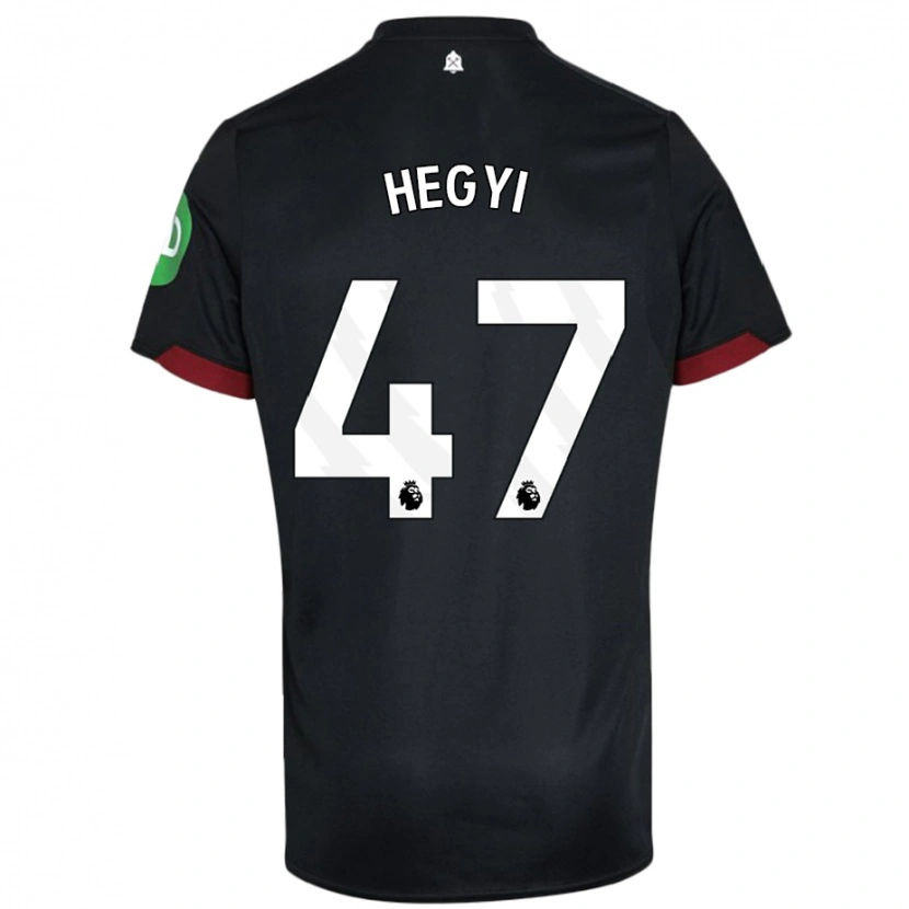 Danxen Bambino Maglia Krisztian Hegyi #47 Nero Bianco Kit Gara Away 2024/25 Maglietta