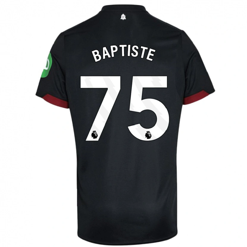 Danxen Bambino Maglia Jamal Baptiste #75 Nero Bianco Kit Gara Away 2024/25 Maglietta