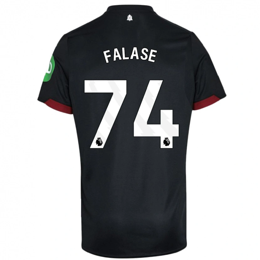 Danxen Bambino Maglia Asher Falase #74 Nero Bianco Kit Gara Away 2024/25 Maglietta