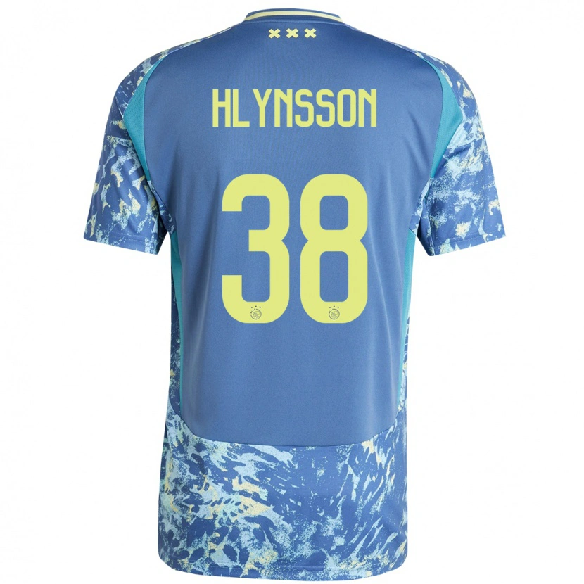 Danxen Bambino Maglia Kristian Hlynsson #38 Grigio Blu Giallo Kit Gara Away 2024/25 Maglietta