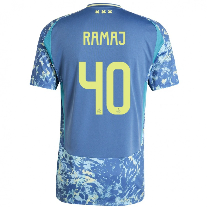 Danxen Bambino Maglia Diant Ramaj #40 Grigio Blu Giallo Kit Gara Away 2024/25 Maglietta