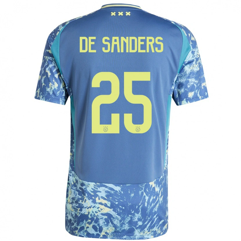 Danxen Bambino Maglia Kay-Lee De Sanders #25 Grigio Blu Giallo Kit Gara Away 2024/25 Maglietta