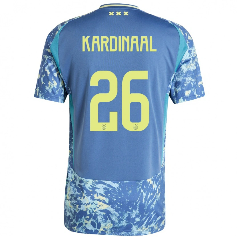 Danxen Bambino Maglia Isa Kardinaal #26 Grigio Blu Giallo Kit Gara Away 2024/25 Maglietta