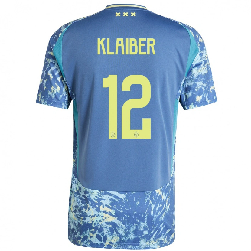 Danxen Bambino Maglia Sean Klaiber #12 Grigio Blu Giallo Kit Gara Away 2024/25 Maglietta